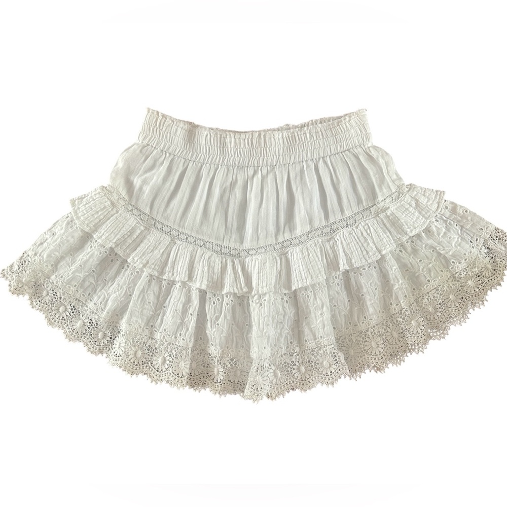 LoveShackFancy White Lace Mini Skirt 100% Cotton HOST PICK